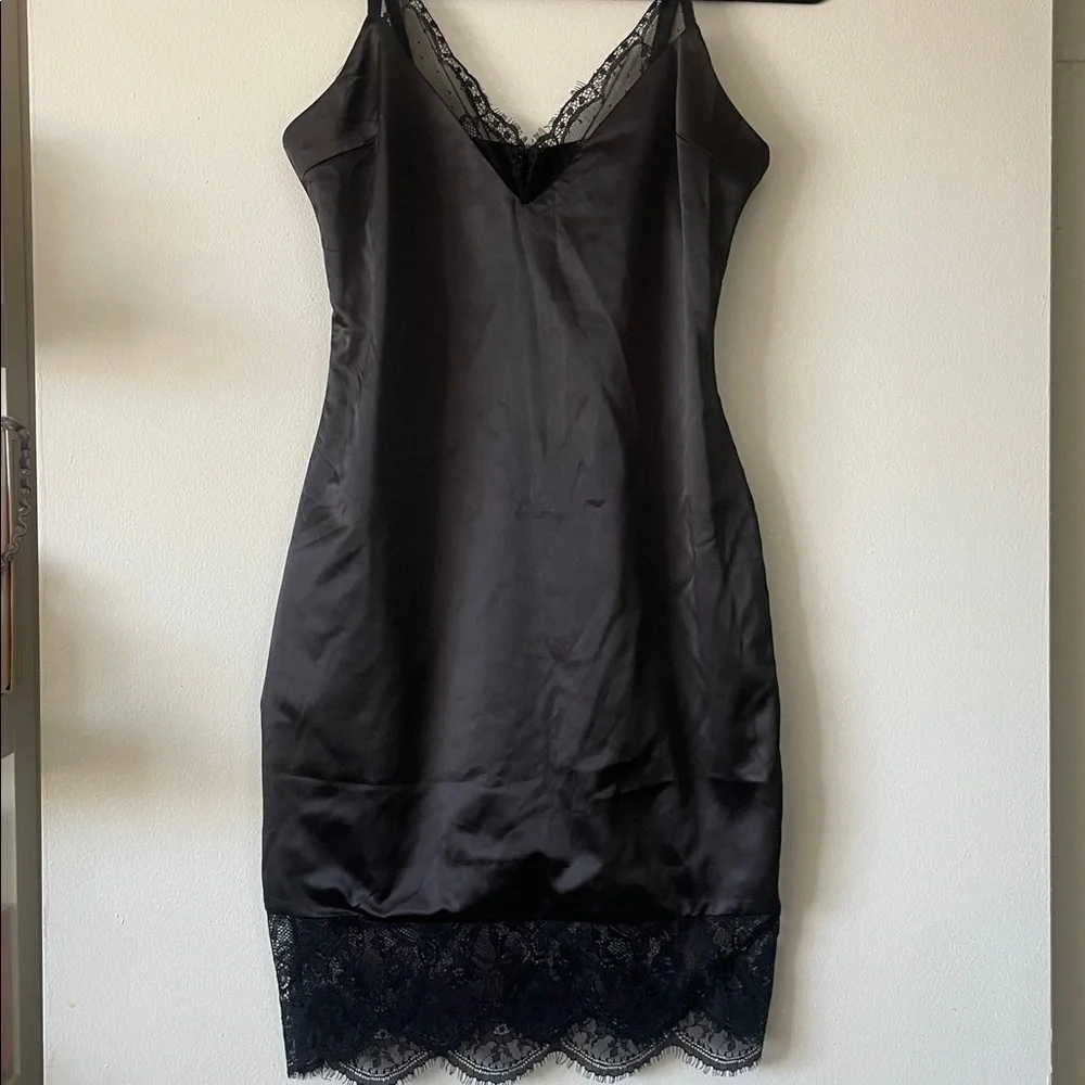oh polly satin dress black Oh Polly Love Lustre Ruched Side Satin Mini Dress in Black EXCELLENT  CONDITION